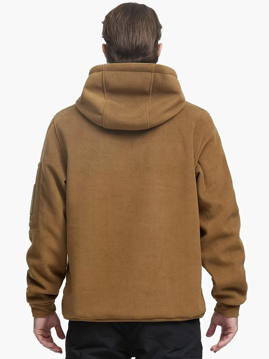 FREE SOLDIER Men's Tactical Winter Fleece Pullover Hoodie Warm Long Fleece lined Hooded Sweatshirt