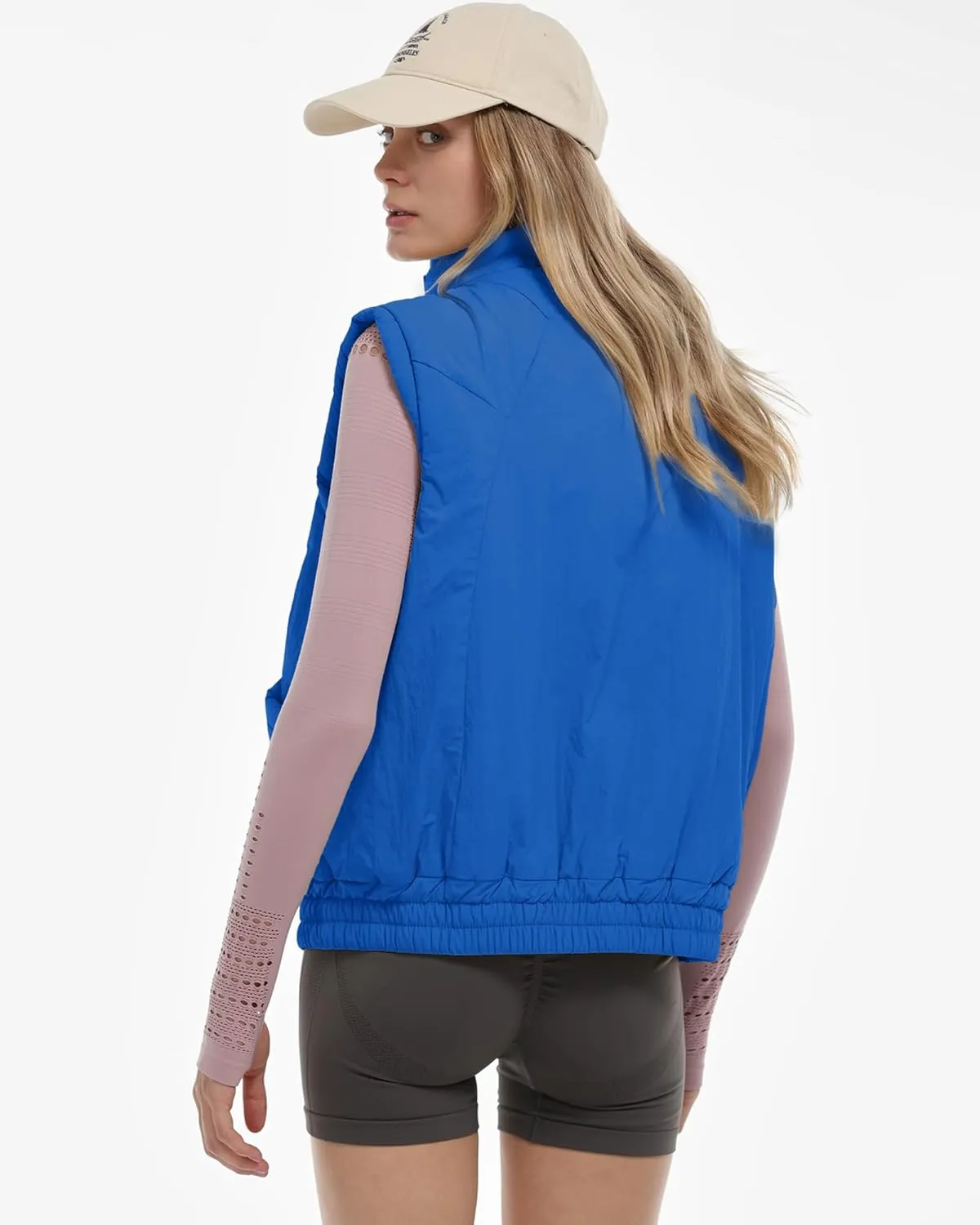 Gacaky Women's Winter Cropped Puffer Vest Lightweight Button-Down Stand Collar Sleeveless Padded Crop Puffy Vests Outerwear