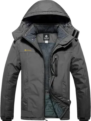 GEMYSE Men's Ski Snow Jacket Warm Winter Waterproof Coat Snowboard Rain Jacket Hooded Windproof Windbreaker