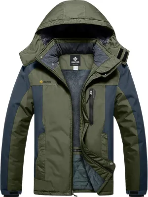 GEMYSE Men's Ski Snow Jacket Warm Winter Waterproof Coat Snowboard Rain Jacket Hooded Windproof Windbreaker