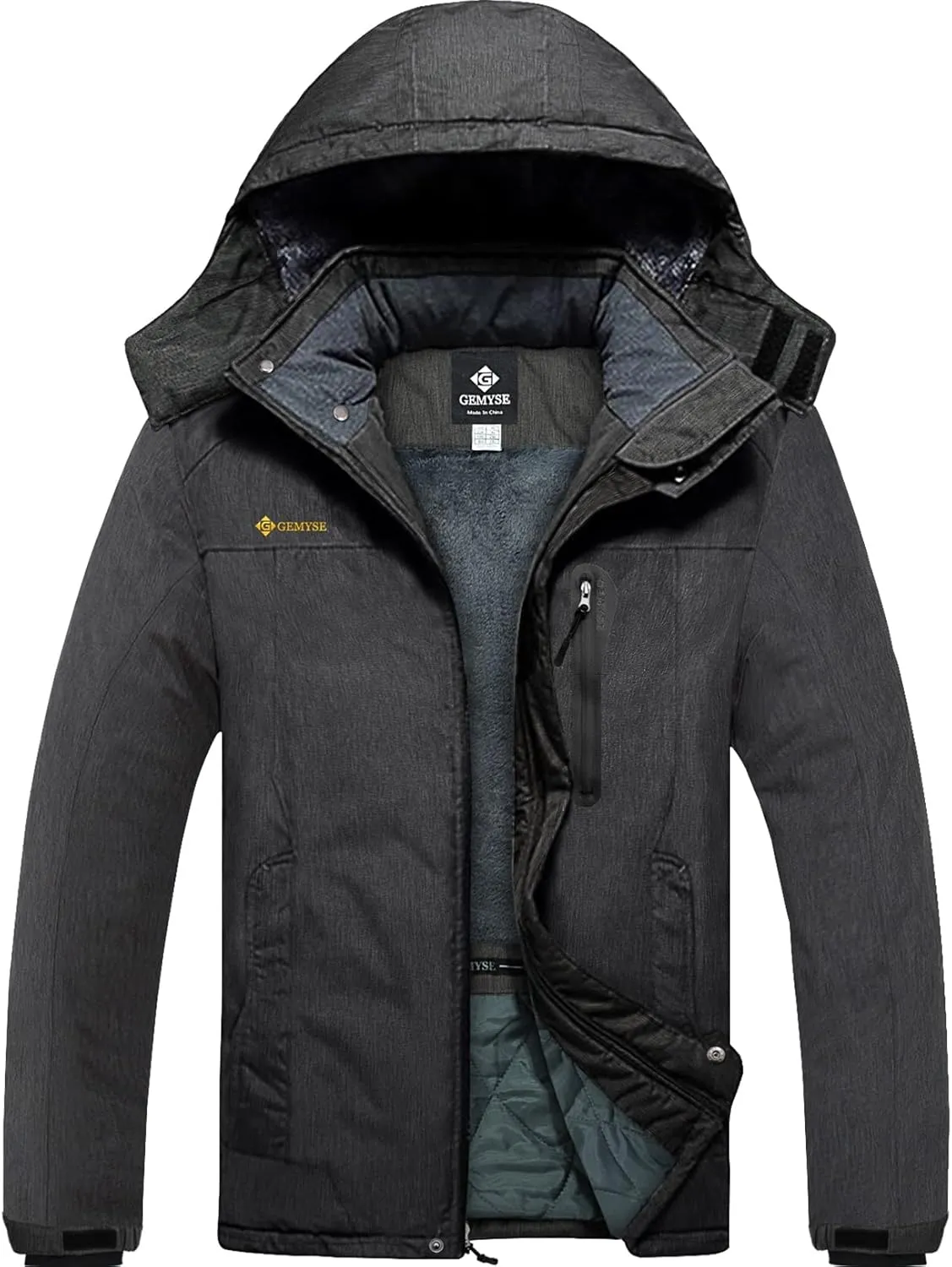 GEMYSE Men's Ski Snow Jacket Warm Winter Waterproof Coat Snowboard Rain Jacket Hooded Windproof Windbreaker