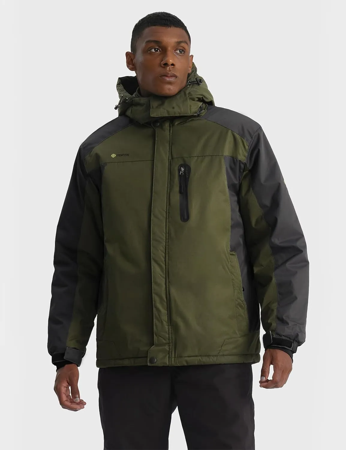 GEMYSE Men's Ski Snow Jacket Warm Winter Waterproof Coat Snowboard Rain Jacket Hooded Windproof Windbreaker