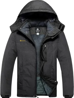 GEMYSE Men's Ski Snow Jacket Warm Winter Waterproof Coat Snowboard Rain Jacket Hooded Windproof Windbreaker
