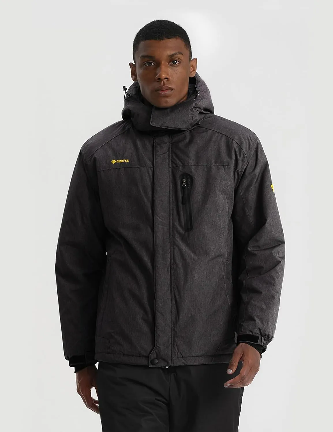 GEMYSE Men's Ski Snow Jacket Warm Winter Waterproof Coat Snowboard Rain Jacket Hooded Windproof Windbreaker