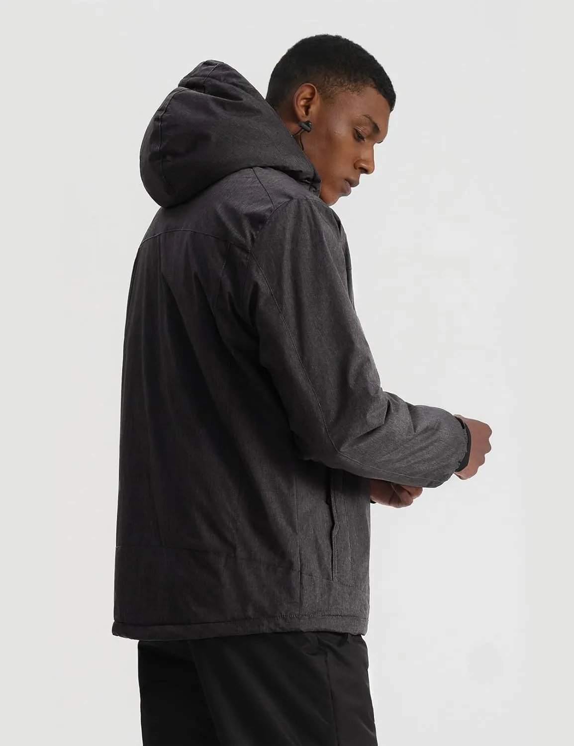 GEMYSE Men's Ski Snow Jacket Warm Winter Waterproof Coat Snowboard Rain Jacket Hooded Windproof Windbreaker