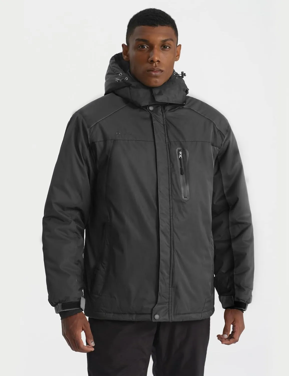 GEMYSE Men's Ski Snow Jacket Warm Winter Waterproof Coat Snowboard Rain Jacket Hooded Windproof Windbreaker