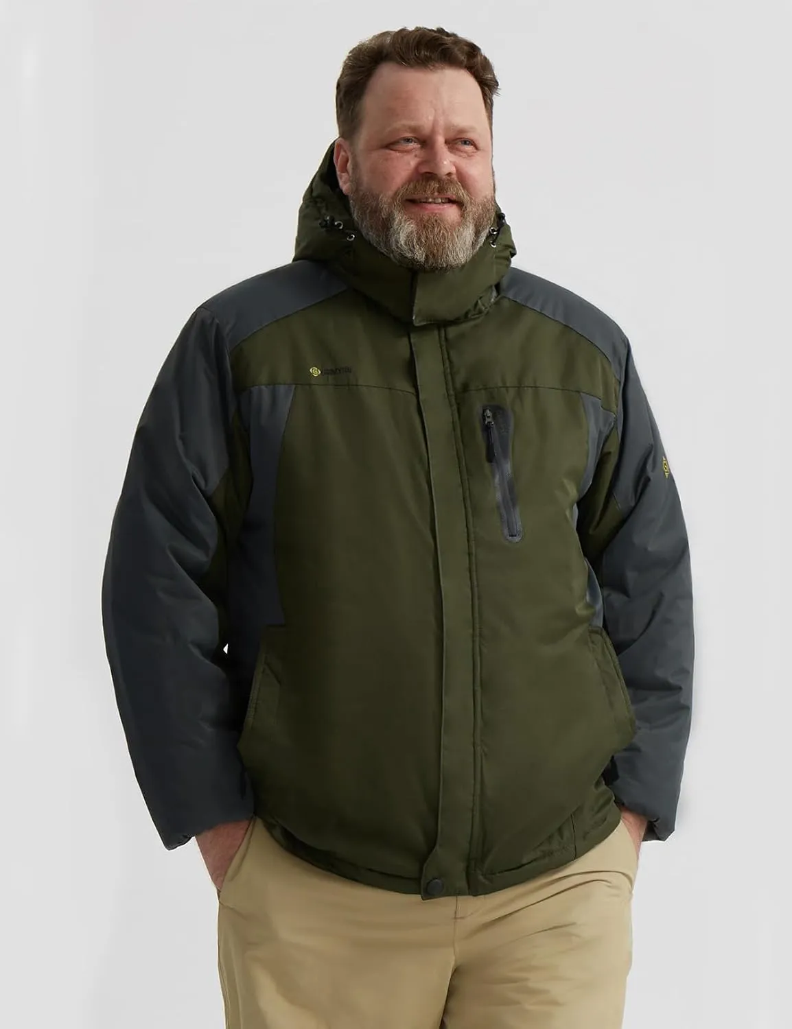 GEMYSE Men's Ski Snow Jacket Warm Winter Waterproof Coat Snowboard Rain Jacket Hooded Windproof Windbreaker