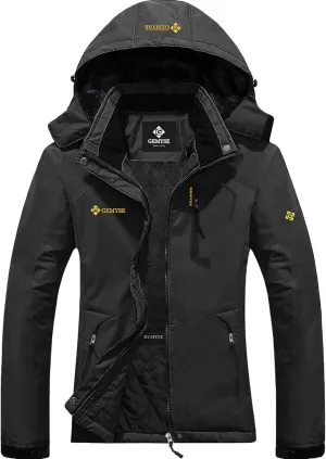 GEMYSE Women's Ski Snow Jacket Warm Winter Waterproof Coat Snowboard Rain Jacket Hooded Windproof Windbreaker
