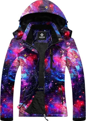 GEMYSE Women's Ski Snow Jacket Warm Winter Waterproof Coat Snowboard Rain Jacket Hooded Windproof Windbreaker