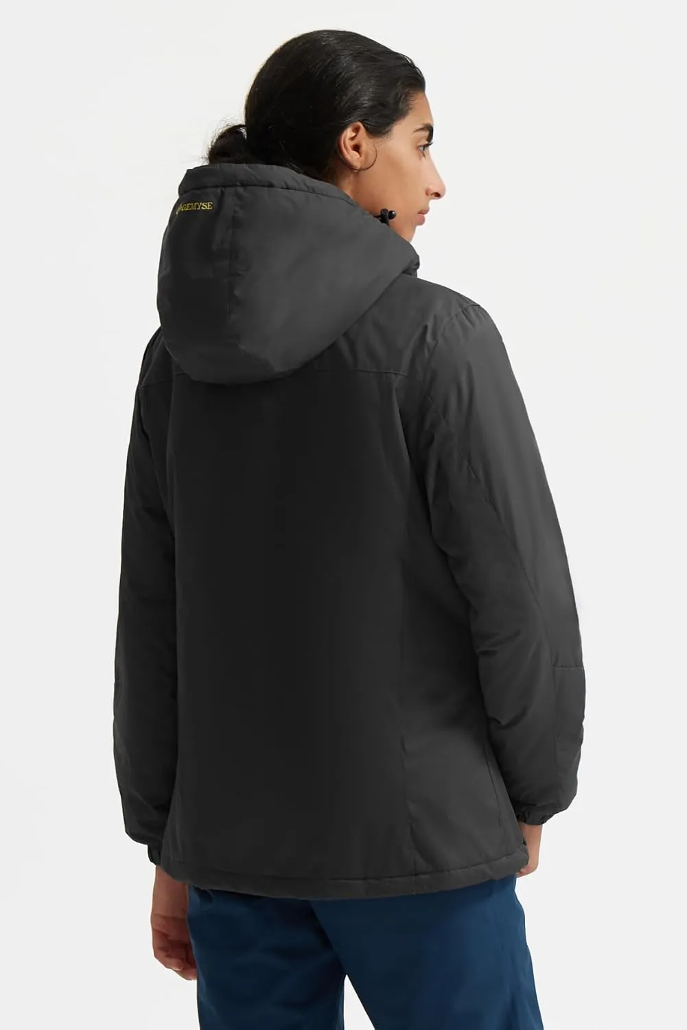 GEMYSE Women's Ski Snow Jacket Warm Winter Waterproof Coat Snowboard Rain Jacket Hooded Windproof Windbreaker