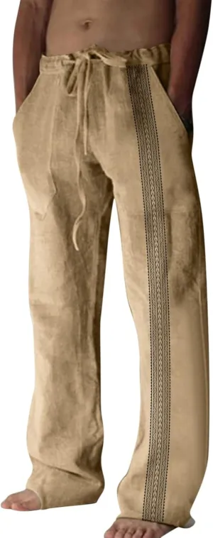 GIERIDUC Men's Jogger Sweatpants Lightweight Mens Long Pants for Swimming Relaxed Sweatpants for Men Slim Tapered Khaki Pants