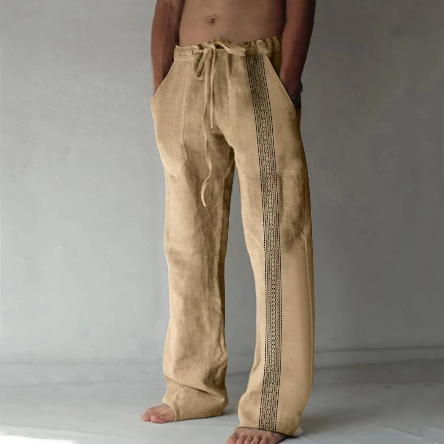 GIERIDUC Men's Jogger Sweatpants Lightweight Mens Long Pants for Swimming Relaxed Sweatpants for Men Slim Tapered Khaki Pants