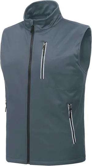 GIISAM Men's Softshell Vest,Windproof Sleeveless Golf Vests for Men Waterproof Running Cycling Vest