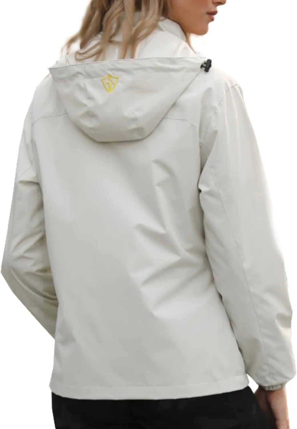 GIISAM Women's Waterproof Rain Jacket,Lightweight Windproof Full Zip Women's Packable Fall Raincoat Windbreaker with Hood