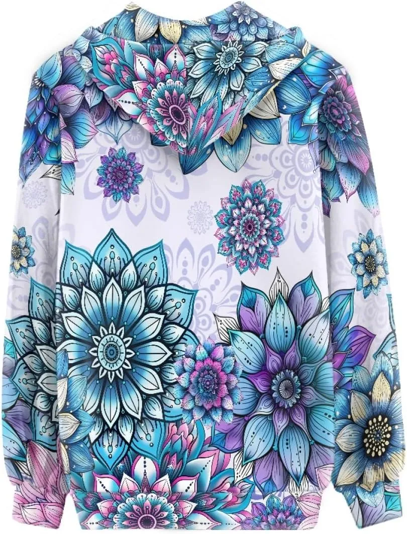GLUDEAR Women Novelty Graphic Print Zip Up Hoodies Long Sleeve Hooded Sweatshirts Oversized Casual Jackets with Pocket XS-5XL