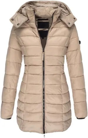 Haitpant Womens Winter Long Down Coat Thicken Warm Hooded Cotton Padded Puffer Jacket Overcoat