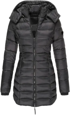 Haitpant Womens Winter Long Down Coat Thicken Warm Hooded Cotton Padded Puffer Jacket Overcoat