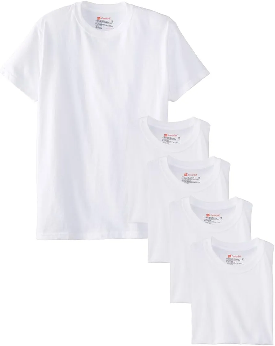 Hanes Ultimate Men's 5-Pack Tagless ComfortSoft Crewneck T-Shirt
