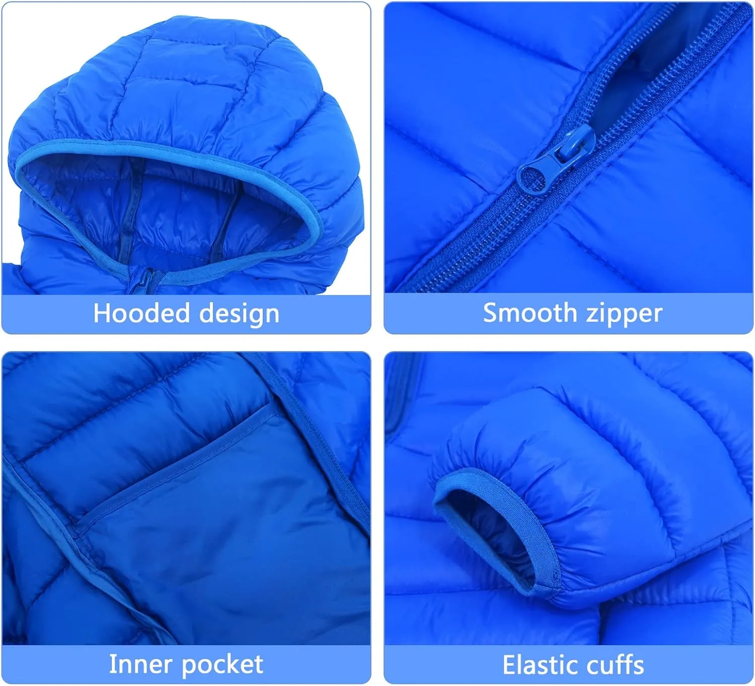 Happy Cherry Baby Boys Girls Hooded Coat Winter Lightweight Down Jacket Packable Cotton Coat
