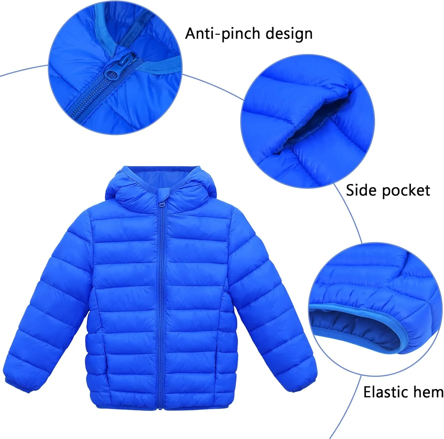 Happy Cherry Baby Boys Girls Hooded Coat Winter Lightweight Down Jacket Packable Cotton Coat