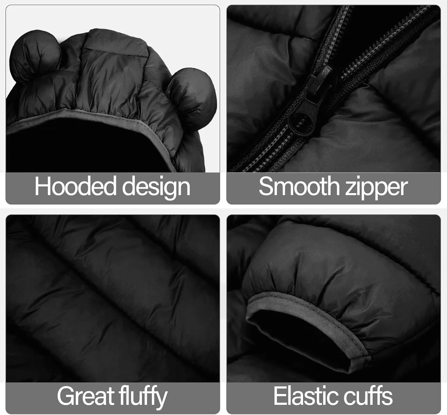 Happy Cherry Baby Boys Girls Two Piece Snowsuit Winter Hooded Puffer Down Jacket and Elastic Waist Snow Pants Sets