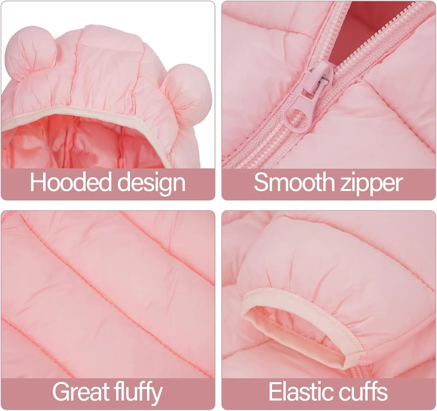 Happy Cherry Baby Boys Girls Two Piece Snowsuit Winter Hooded Puffer Down Jacket and Elastic Waist Snow Pants Sets