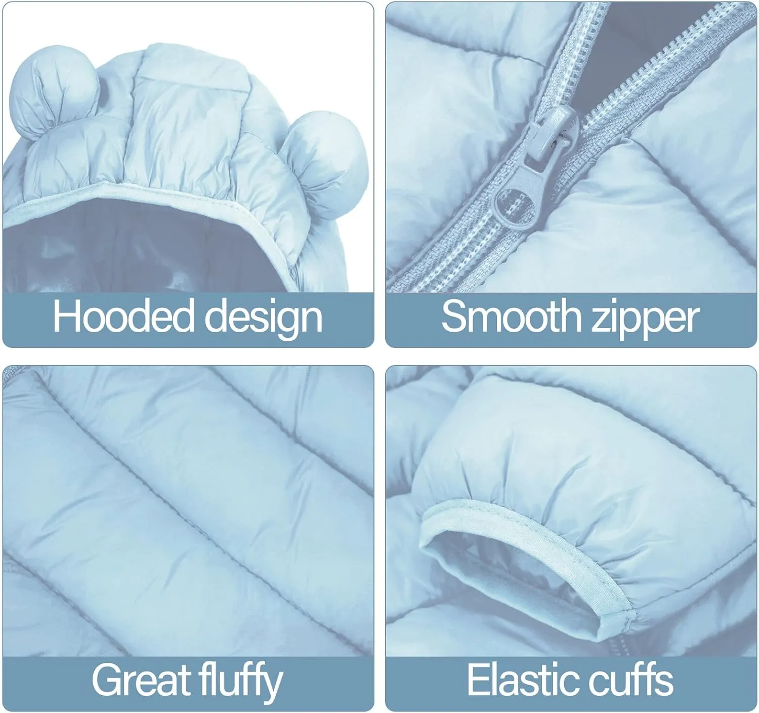 Happy Cherry Baby Boys Girls Two Piece Snowsuit Winter Hooded Puffer Down Jacket and Elastic Waist Snow Pants Sets