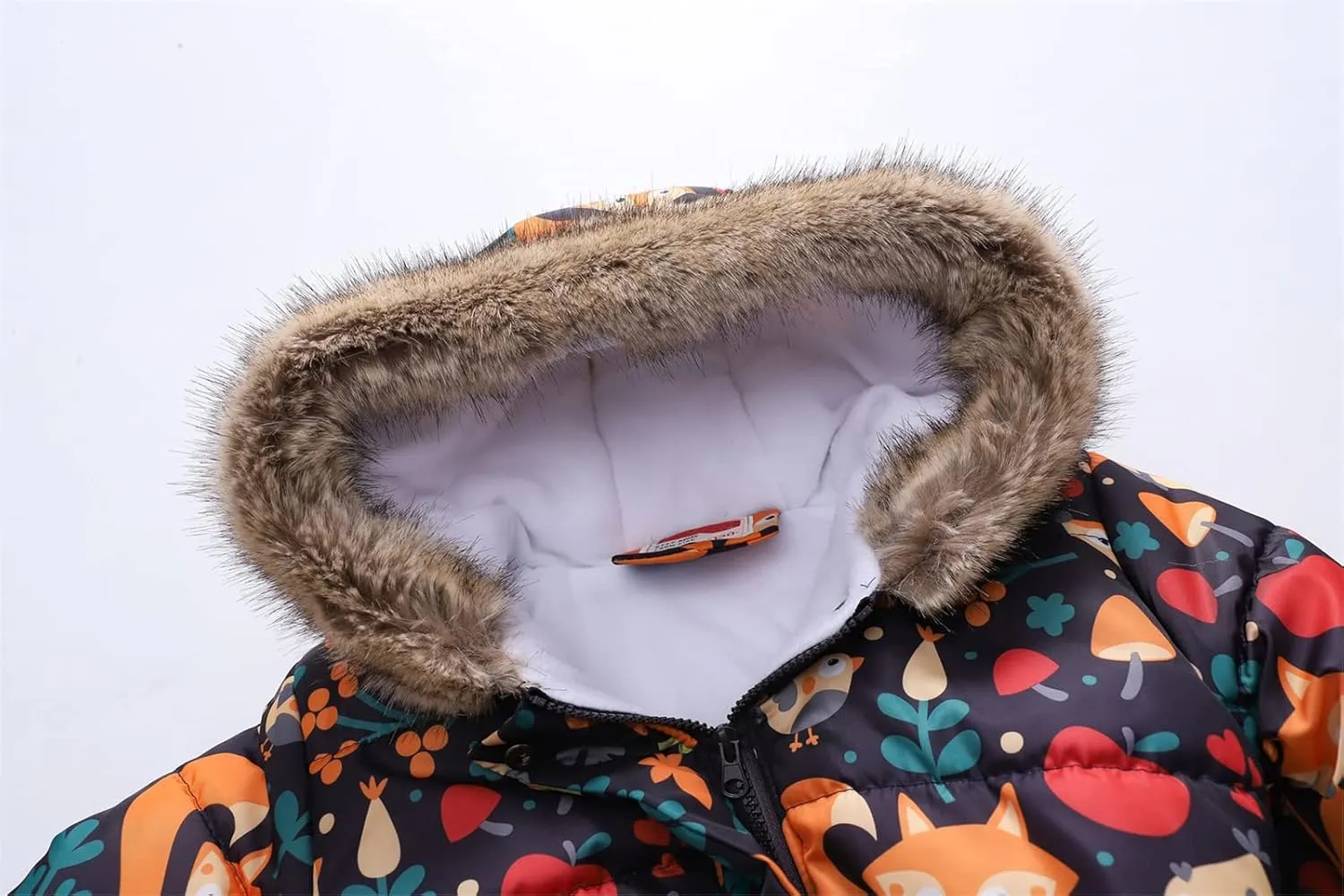 Happy Cherry Girl's Fleece Line Hooded Jacket Faux Fur Trim Winter Warm Coat Long Padded Outwear Snow Puffer Jackets