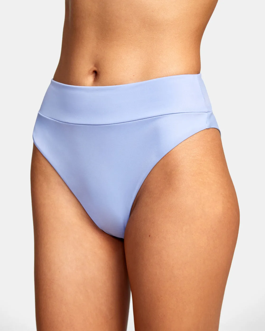 High-Rise Cheeky Bikini Bottoms - Grey Purple