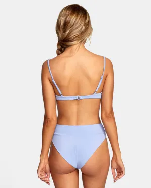High-Rise Cheeky Bikini Bottoms - Grey Purple