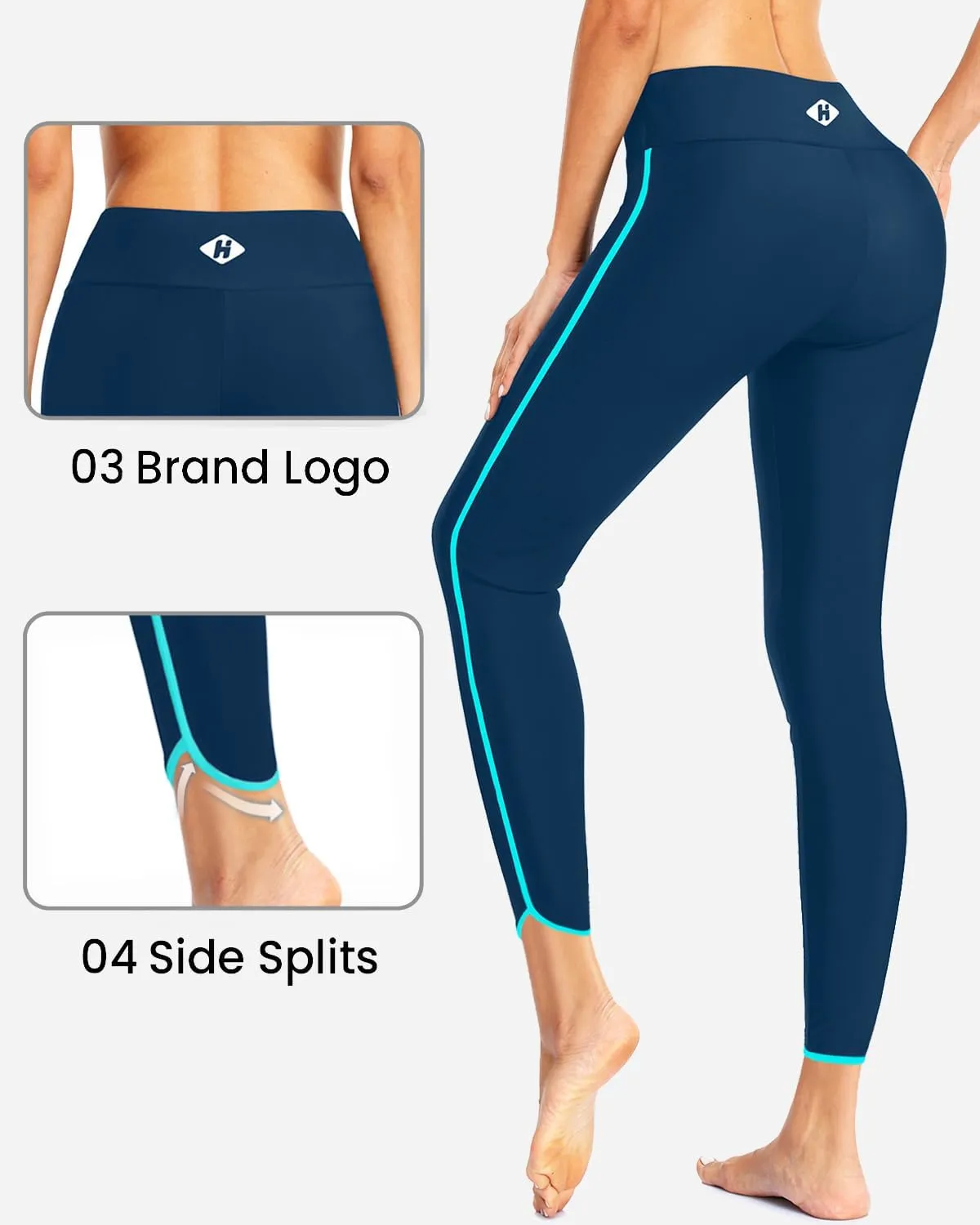Holipick High Waisted Swim Pants for Women - Swimming Leggings Swimsuit UPF 50  Rash Guard