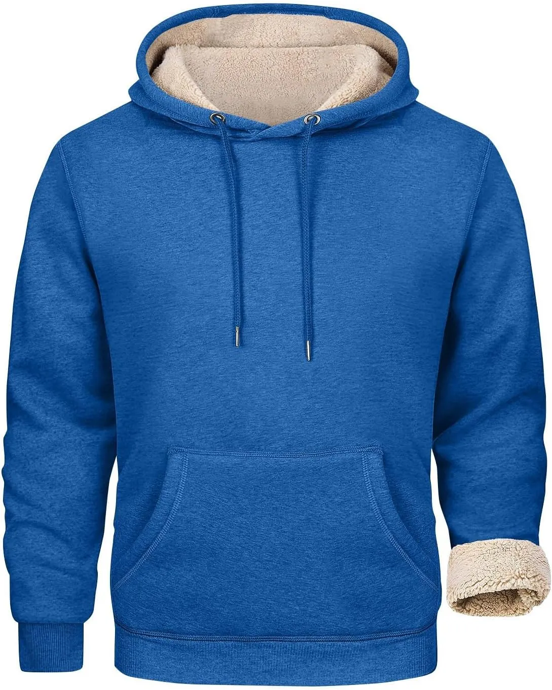 Hoodies for Men Sherpa Fleece Lined Pullover Thick Winter Sweatshirt Winter Windproof Warm