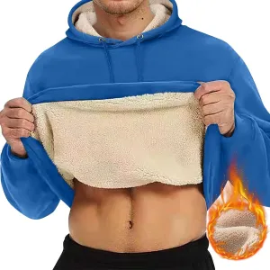 Hoodies for Men Sherpa Fleece Lined Pullover Thick Winter Sweatshirt Winter Windproof Warm