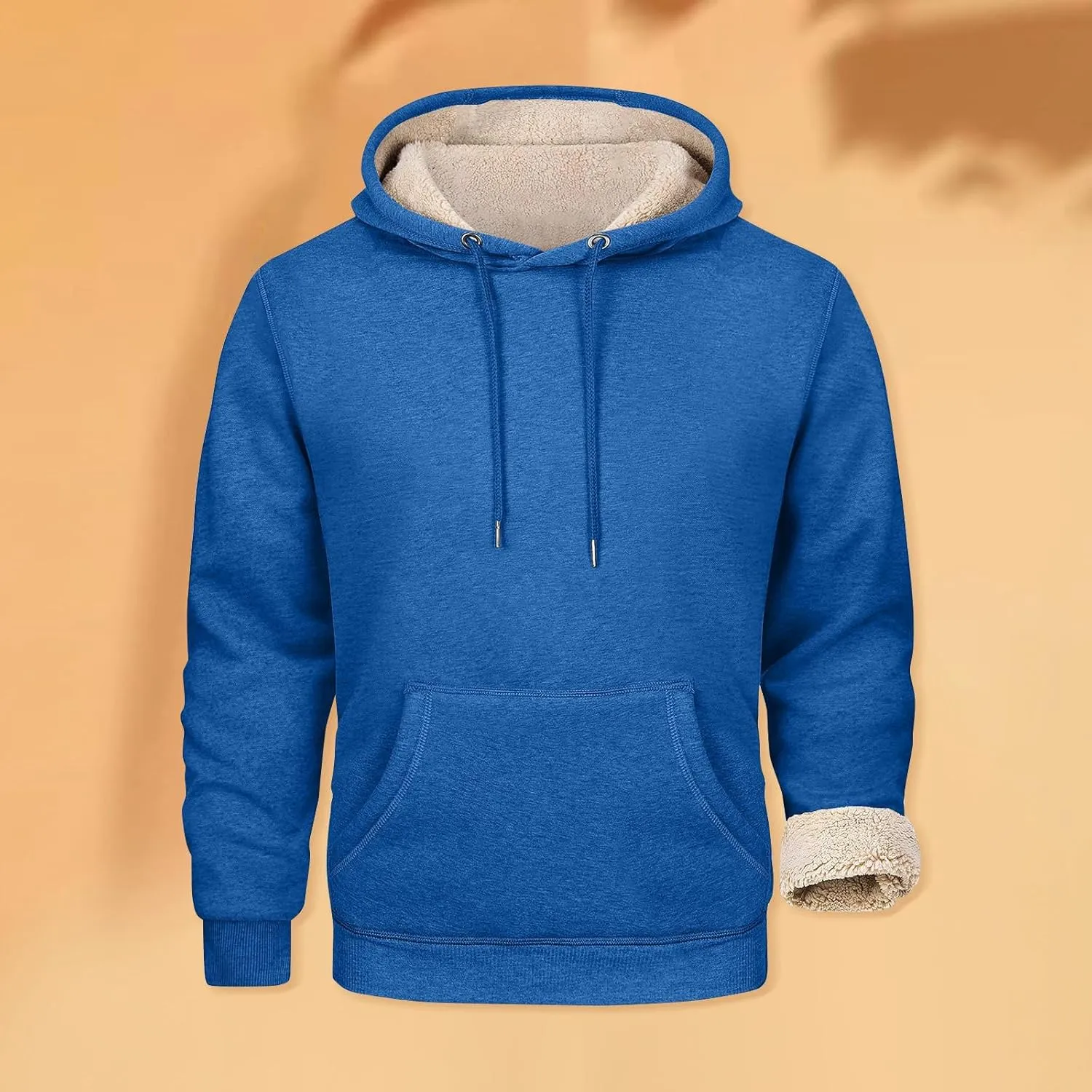 Hoodies for Men Sherpa Fleece Lined Pullover Thick Winter Sweatshirt Winter Windproof Warm