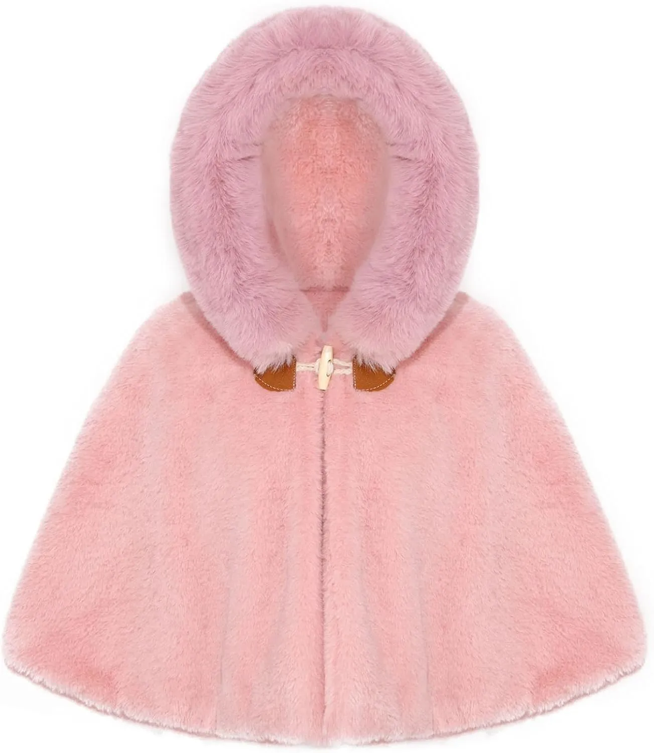 JEATHA Toddler Baby Girls Fleece Carseat Poncho Warm Winter Coat Kids Furry Hooded Cape Cloak Jacket Outerwear