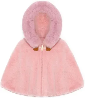 JEATHA Toddler Baby Girls Fleece Carseat Poncho Warm Winter Coat Kids Furry Hooded Cape Cloak Jacket Outerwear