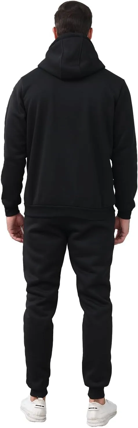 JIHUILAI Mens Tracksuit, Track Jackets and Pants 2 Piece Outfit Mens Hoodie Sweatsuit Full-Zip Fleece Jogger Set, S-3XL