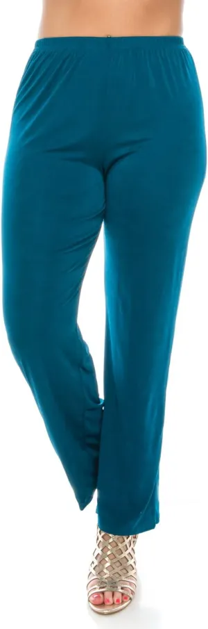 Jostar Women's Elastic Waist Pants  Plus Size Pull On Stretch Basic Soft Casual Trouser