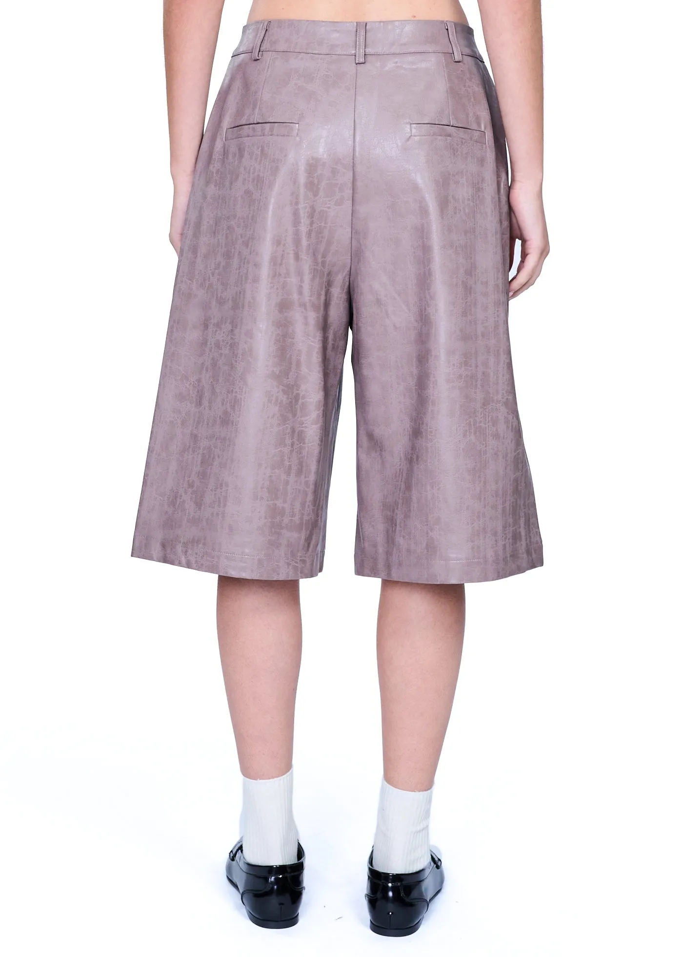 Klint Studio Faux Leather Bermuda Short