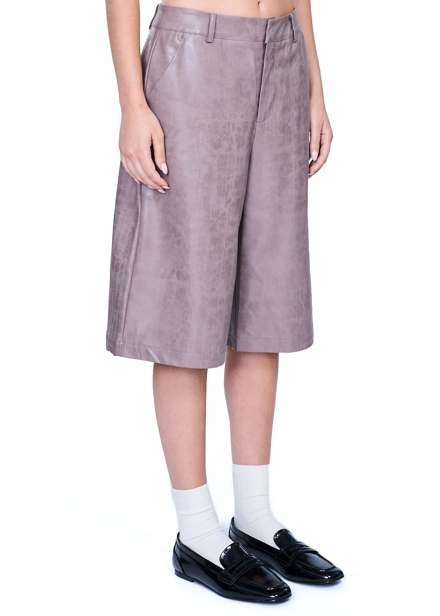 Klint Studio Faux Leather Bermuda Short