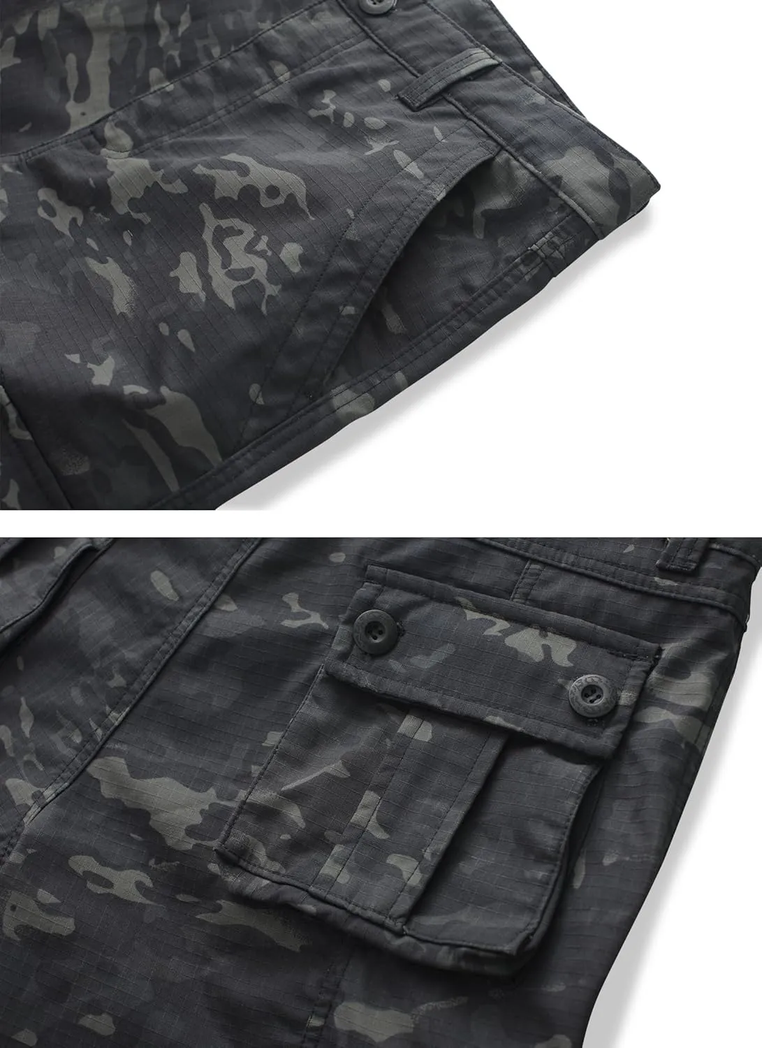 KOCTHOMY Mens Fleece Lined Hiking Pants,Winter Outdoor Thermal Casual Work Cargo Pants with Multi Pockets, No Belt.