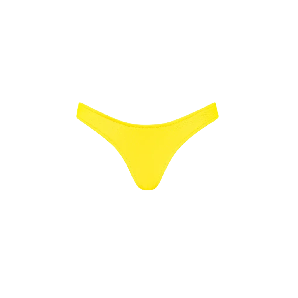 Kulani Kinis Vintage V Bikini Bottom - Sunshine Yellow Ribbed - FINAL SALE