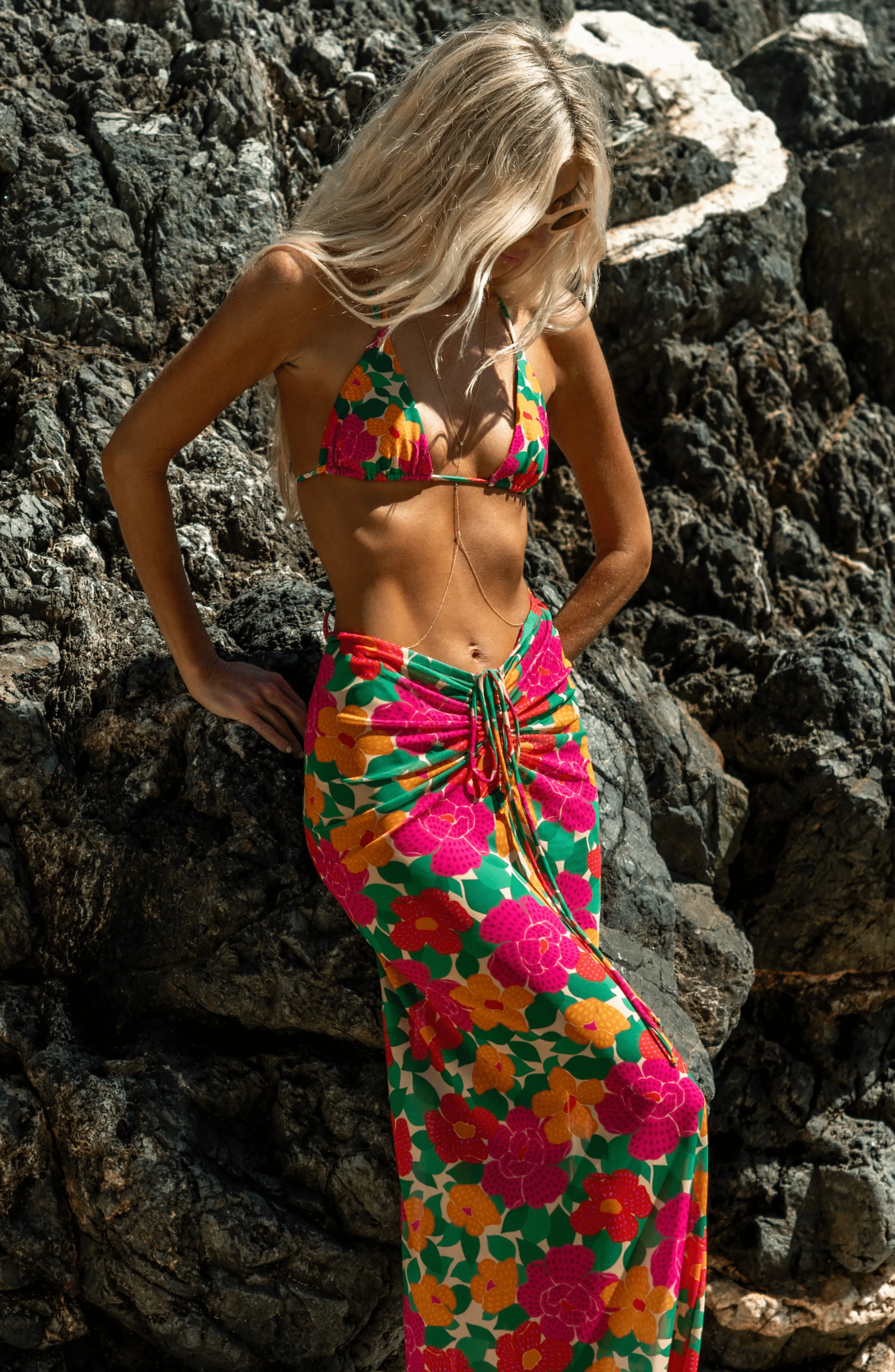Kyle Triangle Bikini Top in Cuba