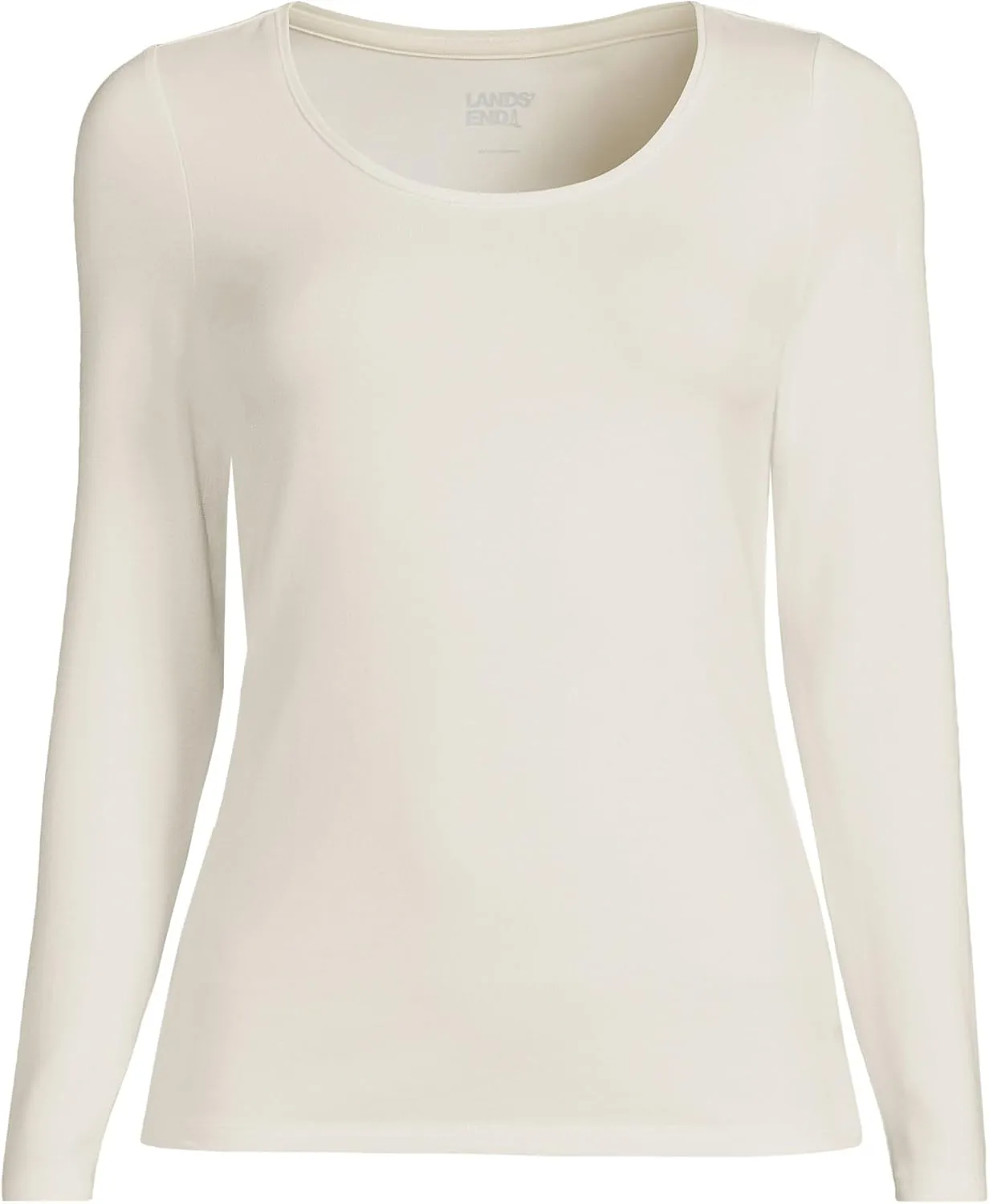 Lands' End Women's Long Sleeve Lightweight Jersey Scoop Neck T-Shirt