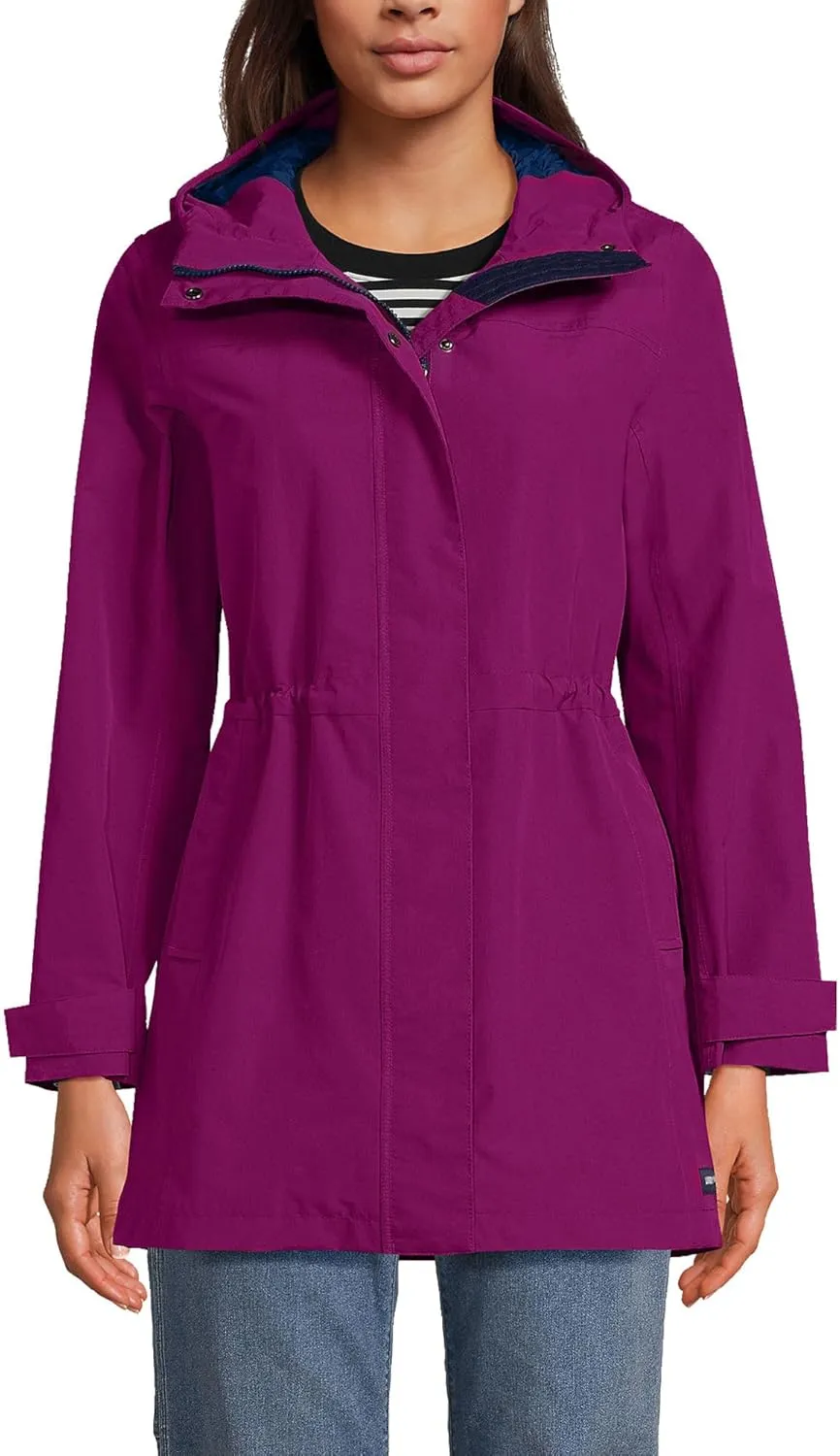 Lands' End Women's Squall Waterproof Hooded Raincoat