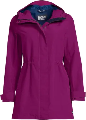 Lands' End Women's Squall Waterproof Hooded Raincoat