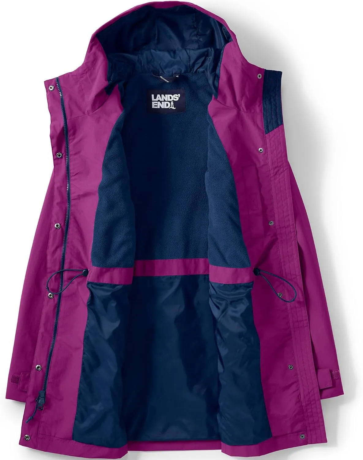 Lands' End Women's Squall Waterproof Hooded Raincoat