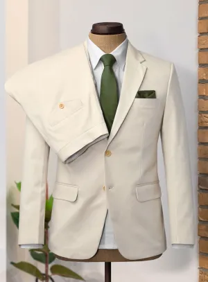 Light Beige Feather Cotton Canvas Stretch Suit II