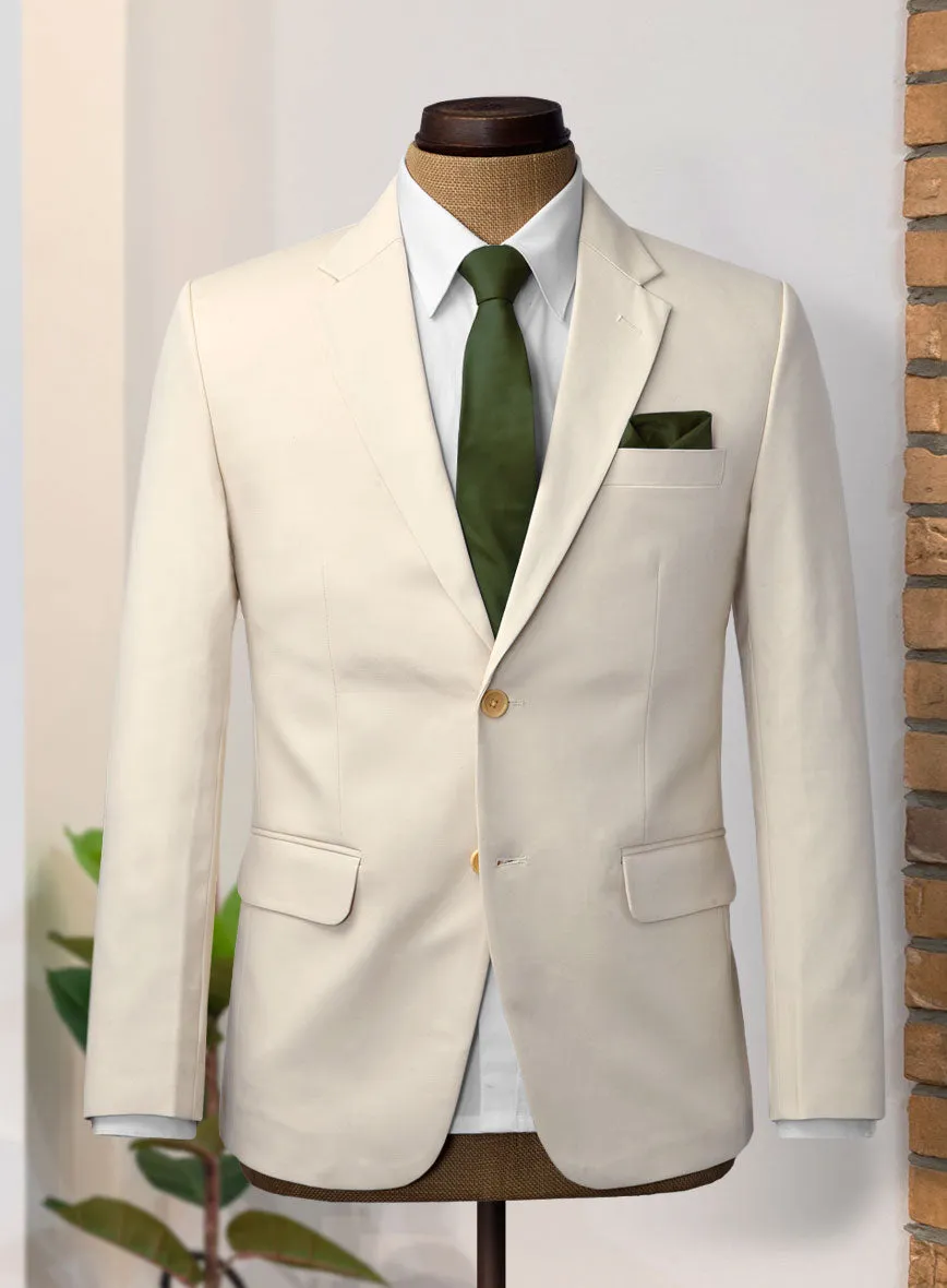 Light Beige Feather Cotton Canvas Stretch Suit II