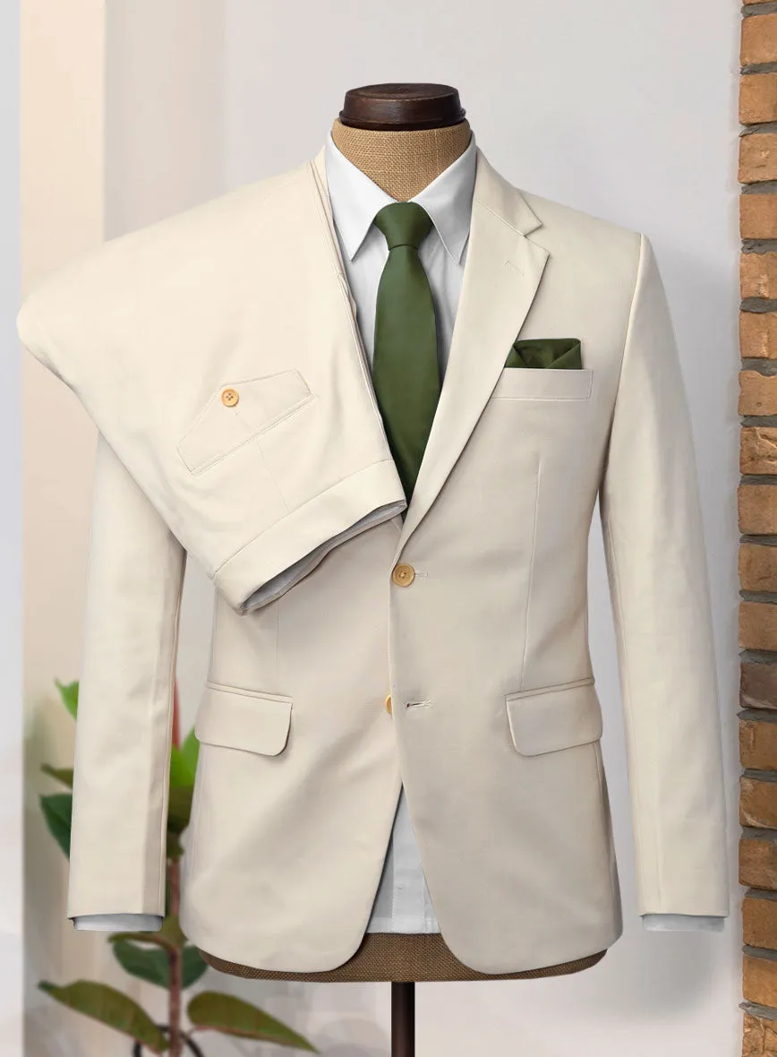 Light Beige Feather Cotton Canvas Stretch Suit II